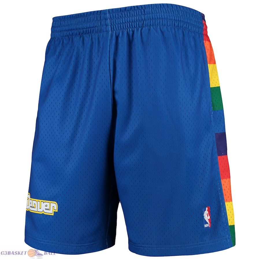 Men's Denver Nuggets Mitchell & Ness Royal Hardwood Classics Team Swingman Shorts