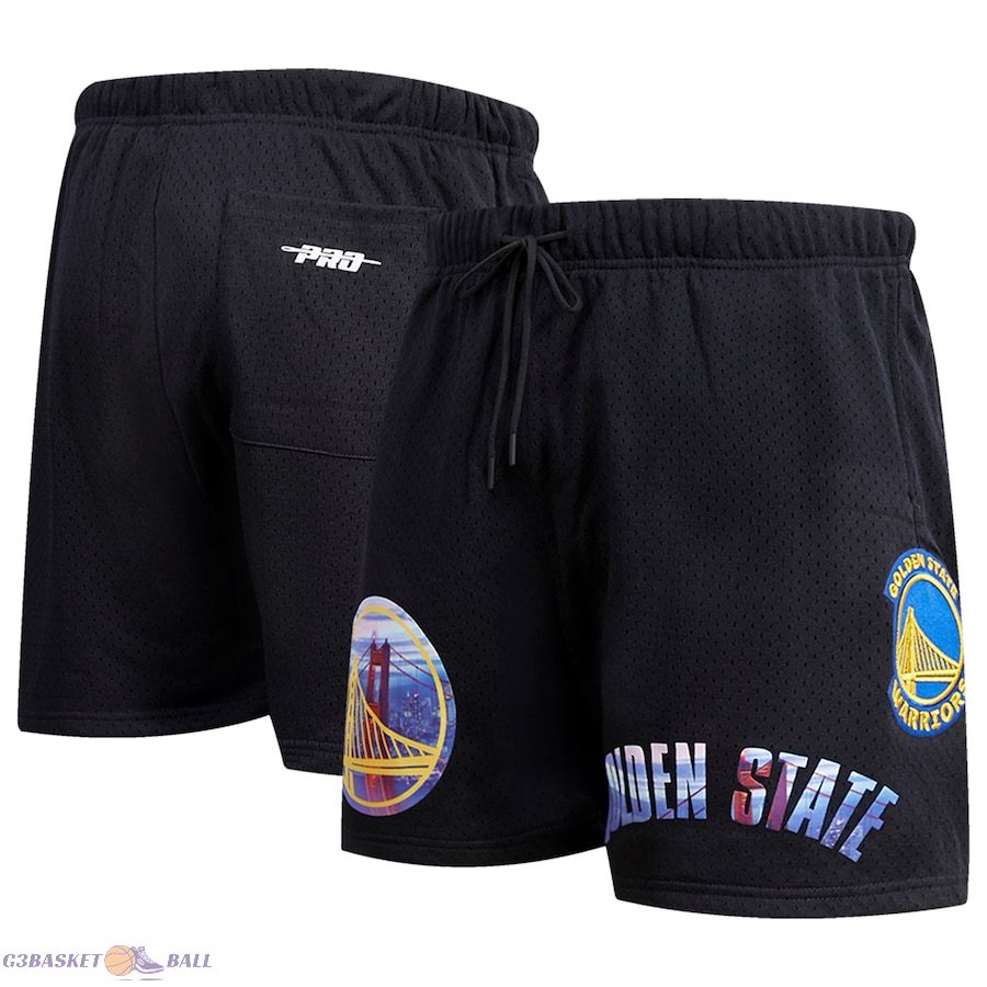 Men's Golden State Warriors Pro Standard Black City Scape Mesh Shorts