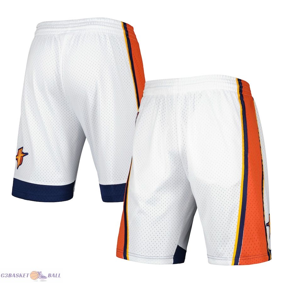 Men's Golden State Warriors Mitchell & Ness White 2009-10 Hardwood Classics Swingman Shorts