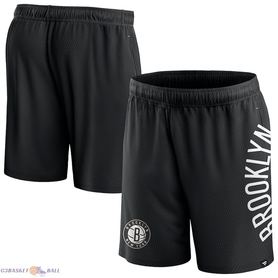 Men's Brooklyn Nets Fanatics Black Post Up Mesh Shorts Men's Brooklyn Nets Fanatics Black Post Up Mesh Shorts