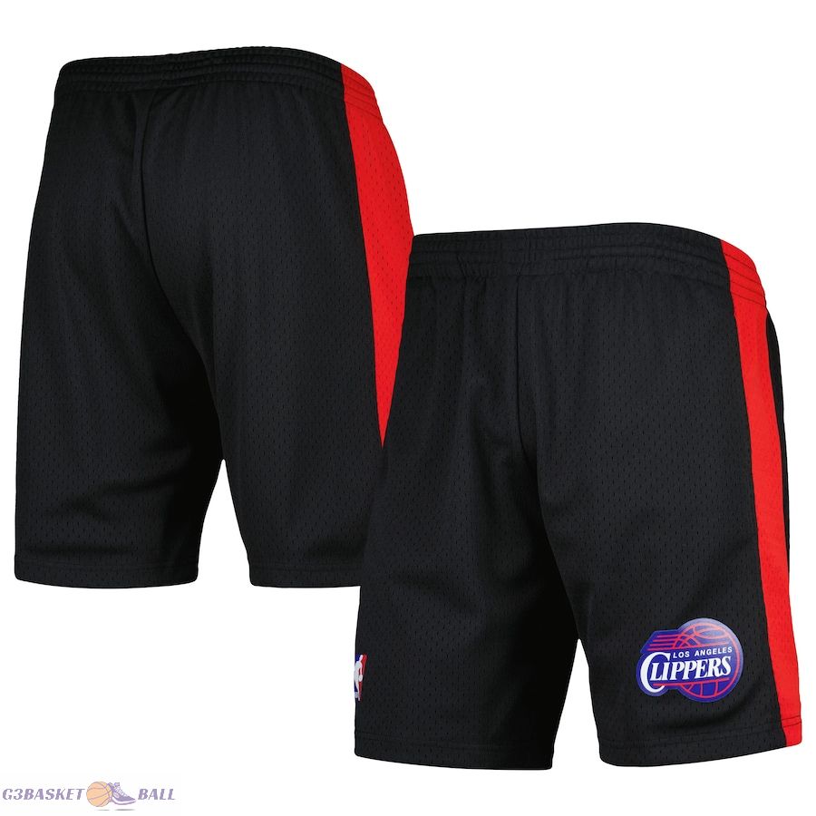 Men's LA Clippers Mitchell & Ness Black Hardwood Classics Reload 2.0 Swingman Shorts