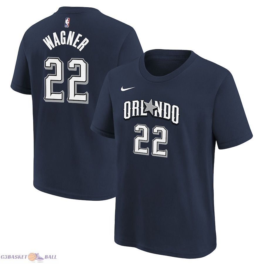 Youth Orlando Magic Franz Wagner Navy 2023/24 City Edition Name & Number T-Shirt
