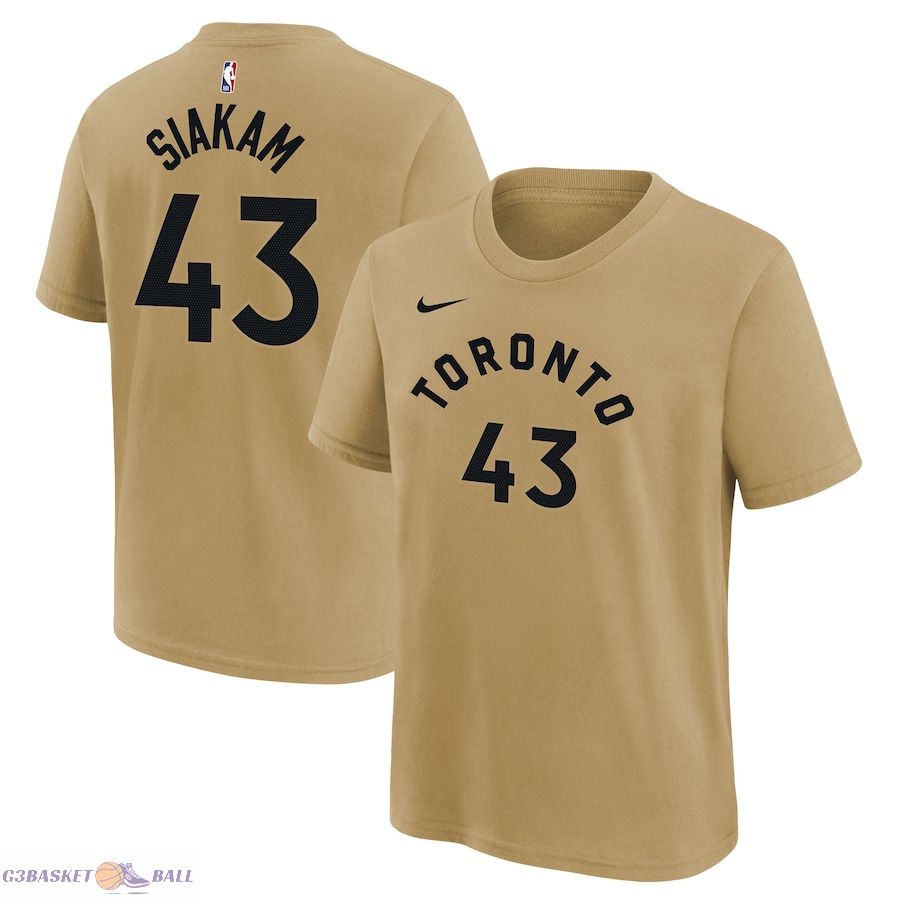 Youth Toronto Raptors Pascal Siakam Gold 2023/24 City Edition Name & Number T-Shirt
