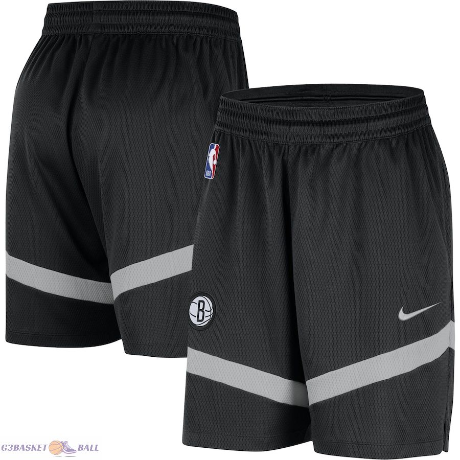 Men's Brooklyn Nets Black On-Court Practice Warmup Performance Shorts