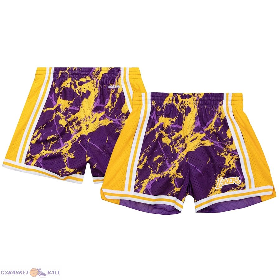 Women's Los Angeles Lakers Mitchell & Ness Purple Marble Shorts