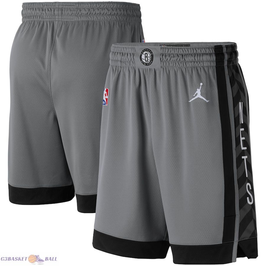 Men's Brooklyn Nets Jordan Brand Charcoal Statement Edition Swingman Shorts
