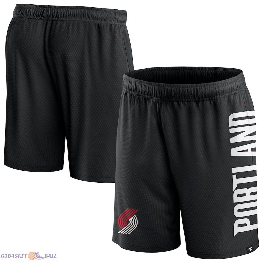 Men's Portland Trail Blazers Fanatics Black Post Up Mesh Shorts