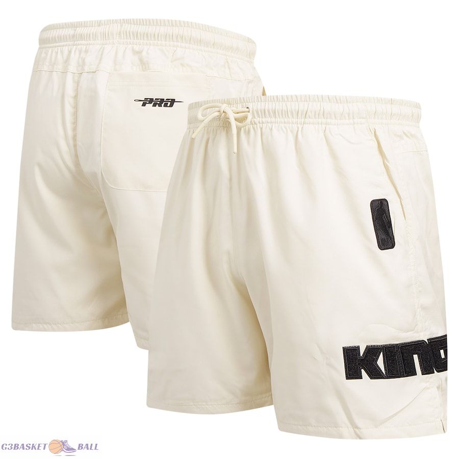 Men's Sacramento Kings Pro Standard Cream Triple Tonal Woven Shorts