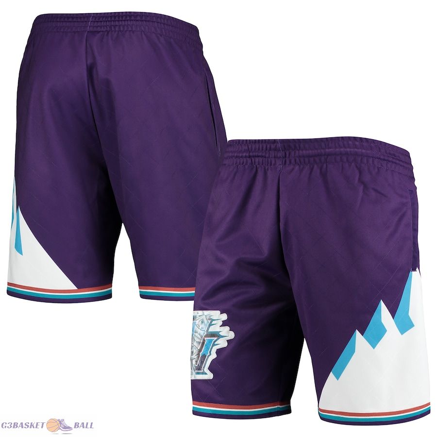 Men's Utah Jazz Mitchell & Ness Purple 1996 Hardwood Classics 75th Anniversary Swingman Shorts