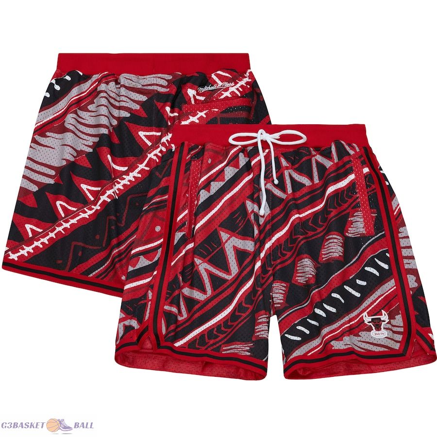 Men's Chicago Bulls Mitchell & Ness Red Game Day Pattern Shorts