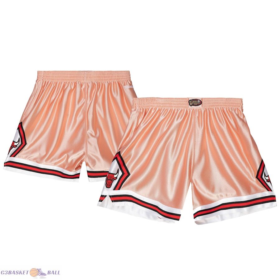 Women's Chicago Bulls Mitchell & Ness Pink 75th Anniversary Rose Gold Basketball Shorts