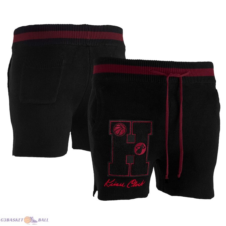 Men's Miami Heat NBA x Keiser Clark Black/Red No Caller ID Knit Shorts
