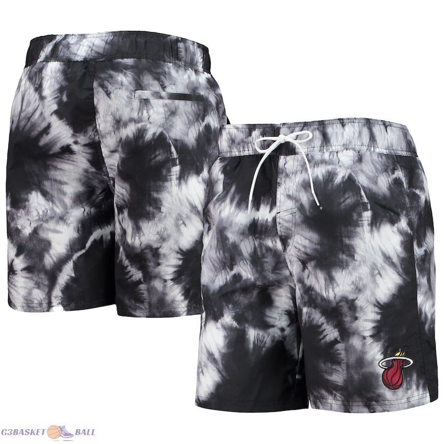 Men's Miami Heat G-III Sports by Carl Banks Black Splash Volley Swim Shorts