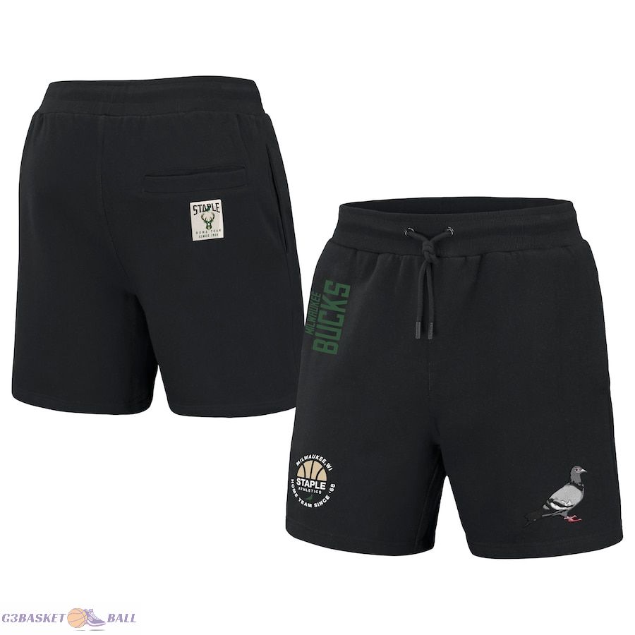 Men's Milwaukee Bucks NBA x Staple Black Home Team Shorts