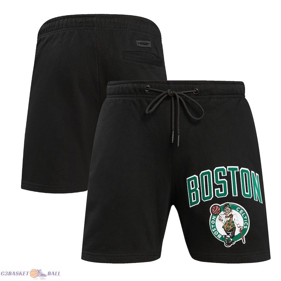 Men's Boston Celtics Pro Standard Black Classic FLC Shorts Men's Boston Celtics Pro Standard Black Classic FLC Shorts