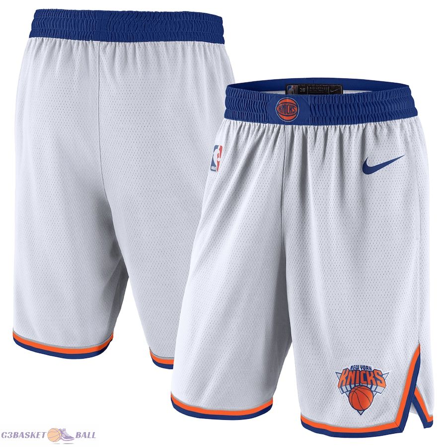 Men's New York Knicks White Association Edition Swingman Shorts