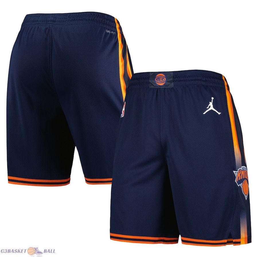 Men's New York Knicks Jordan Brand Navy 2022/2023 Statement Edition Swingman Performance Shorts