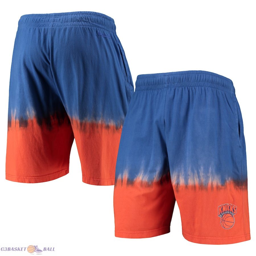 Men's New York Knicks Mitchell & Ness Blue/Orange Hardwood Classic Authentic Shorts