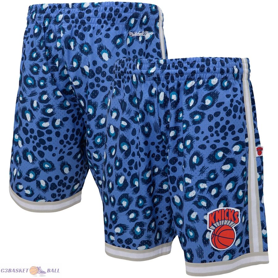 Men's New York Knicks Mitchell & Ness x Uninterrupted Blue/White Hardwood Classics Swingman Shorts