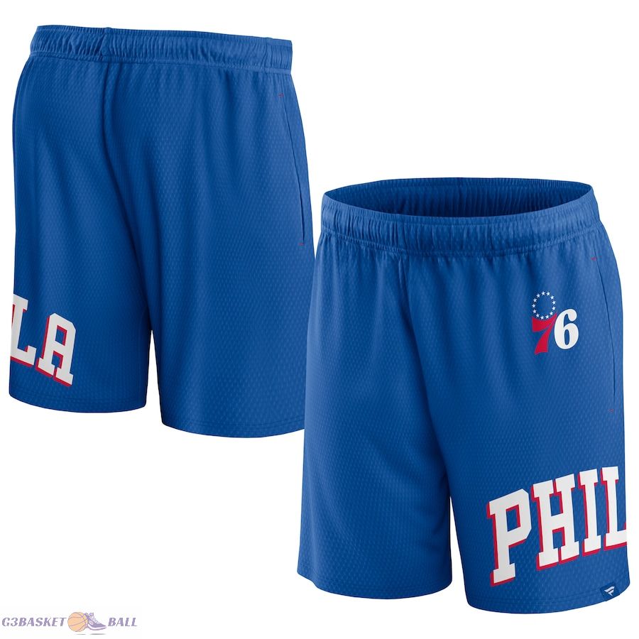 Men's Philadelphia 76ers Fanatics Royal Free Throw Mesh Shorts Men's Philadelphia 76ers Fanatics Royal Free Throw Mesh Shorts