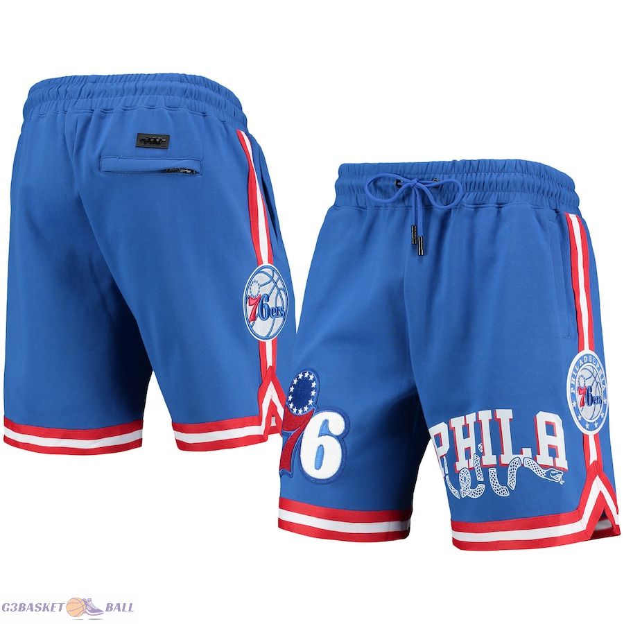 Men's Philadelphia 76ers Pro Standard Royal Team Chenille Shorts