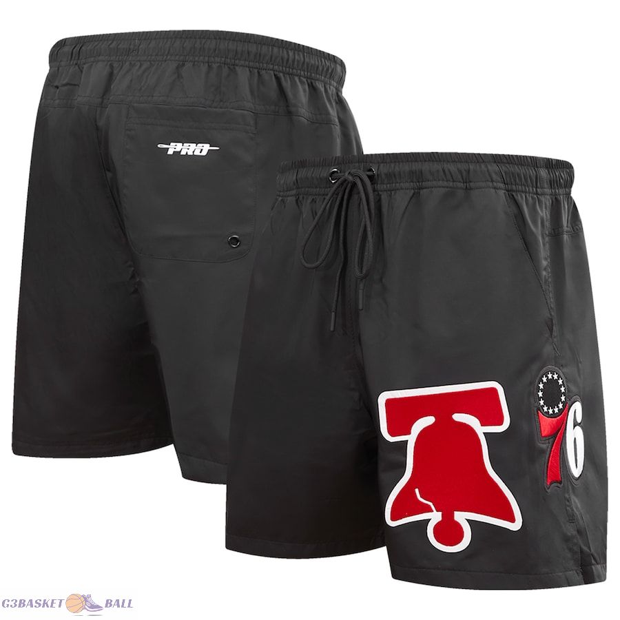 Men's Philadelphia 76ers Pro Standard Black Classics Woven Shorts Men's Philadelphia 76ers Pro Standard Black Classics Woven Shorts