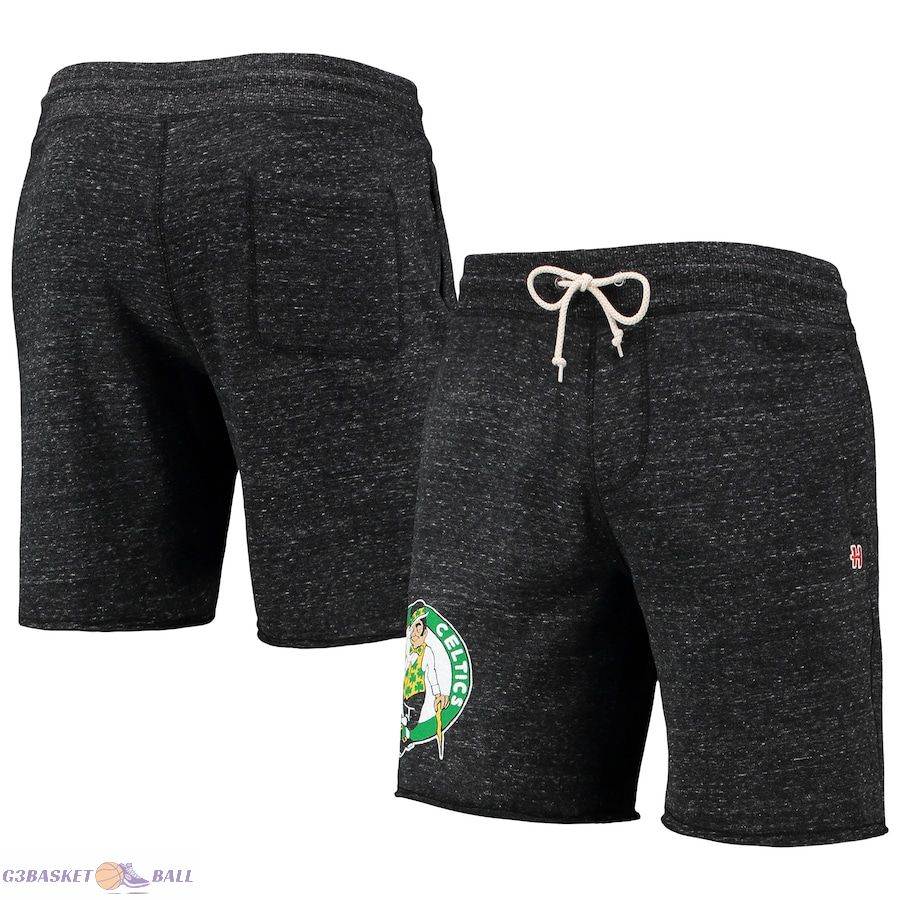 Men's Boston Celtics Homage Charcoal Primary Logo Tri-Blend Sweat Shorts