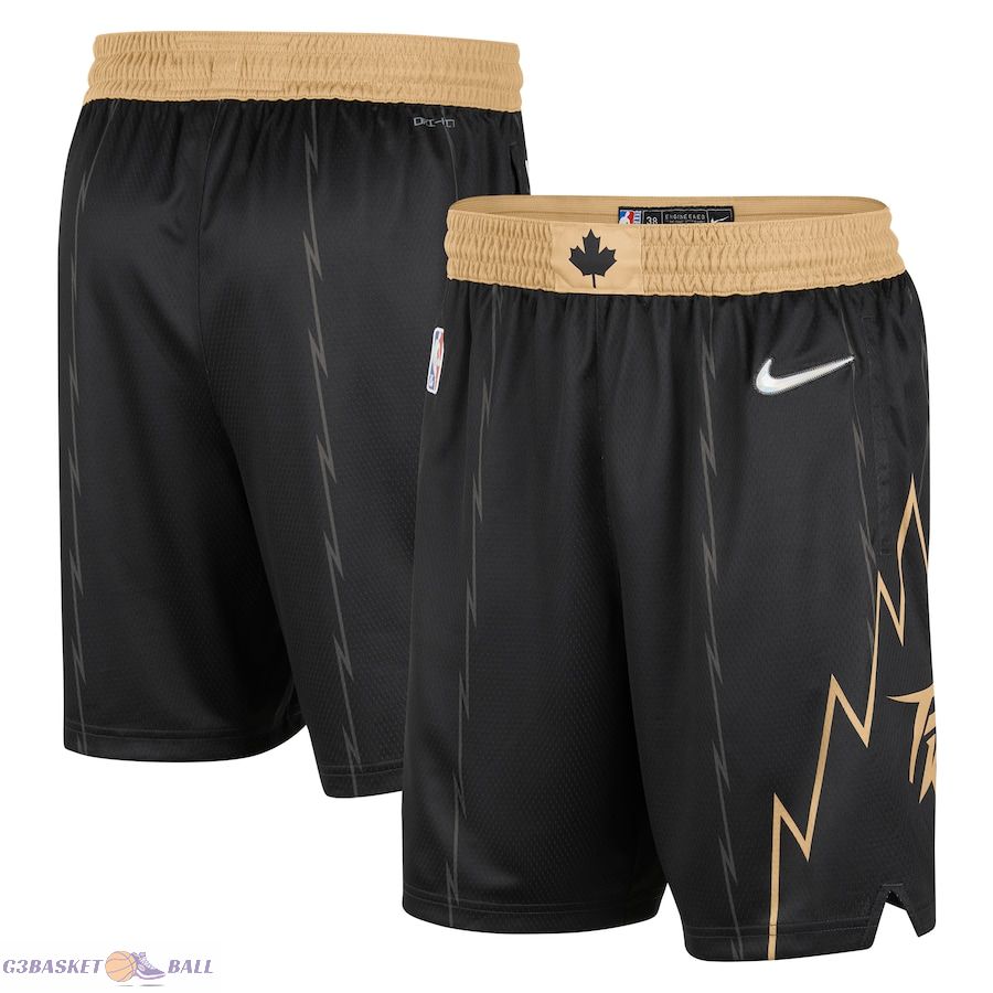 Men's Toronto Raptors Black/Gold 2021/22 City Edition Swingman Shorts