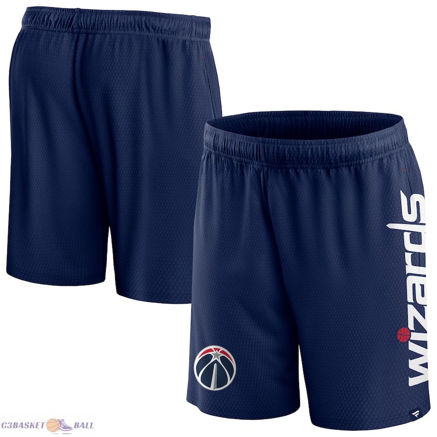 Men's Washington Wizards Fanatics Navy Post Up Mesh Shorts