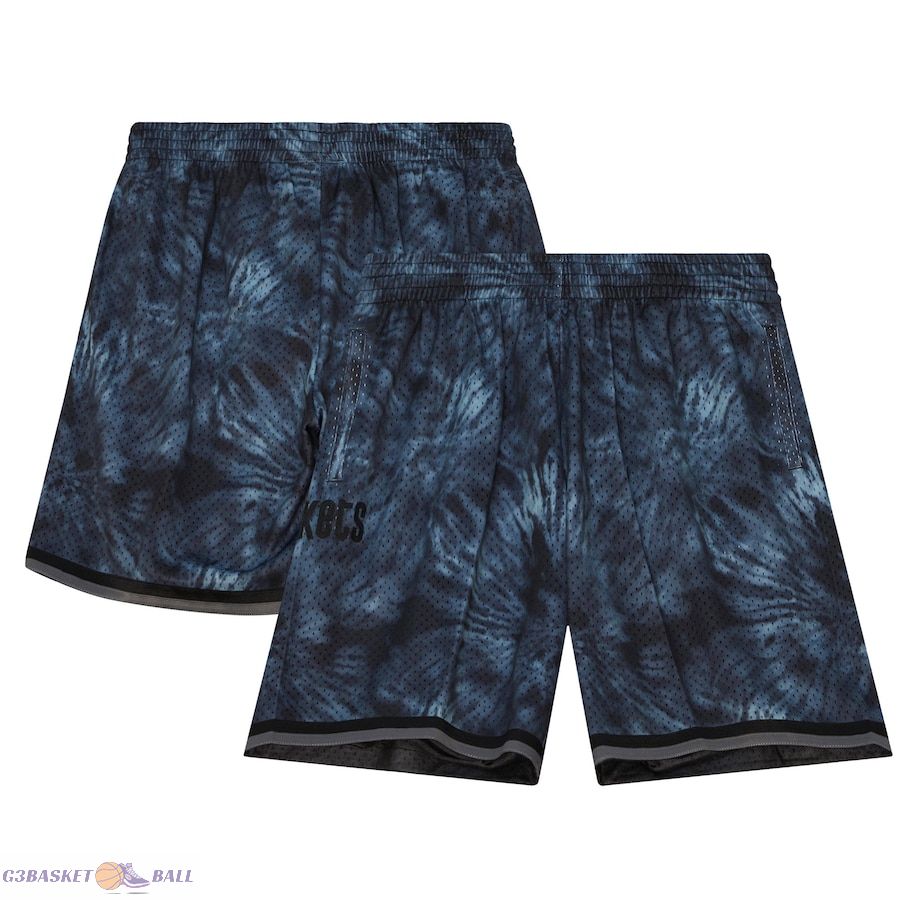 Men's Houston Rockets Mitchell & Ness Black 1993-94 Hardwood Classics Tie-Dye Swingman Shorts