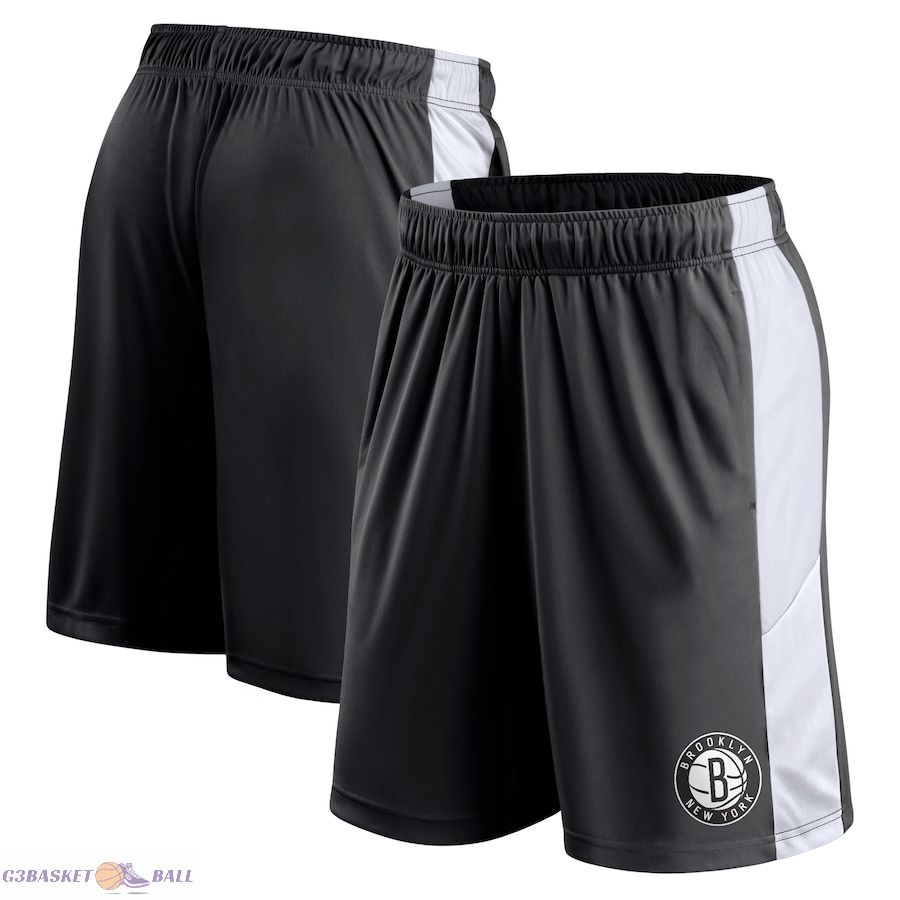 Men's Brooklyn Nets Fanatics Black Champion Rush Colorblock Performance Shorts Men's Brooklyn Nets Fanatics Black Champion Rush Colorblock Performance Shorts