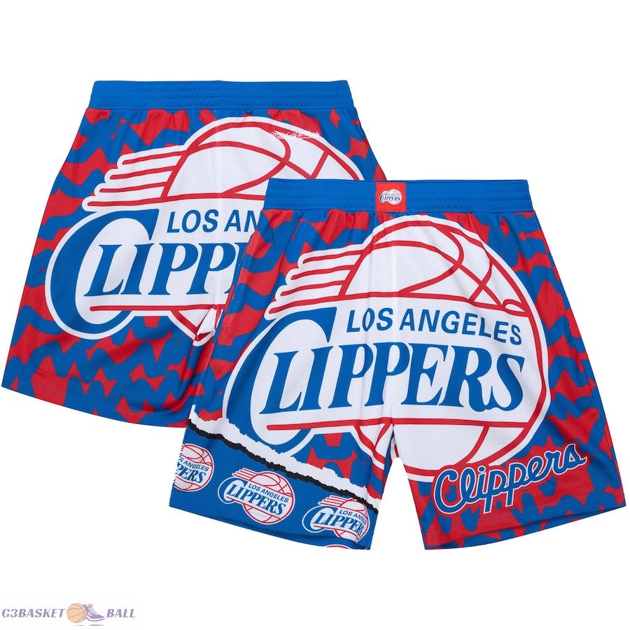 Men's LA Clippers Mitchell & Ness Royal Jumbotron 2.0 Sublimated Shorts